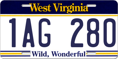 WV license plate 1AG280