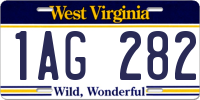 WV license plate 1AG282