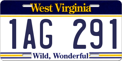 WV license plate 1AG291