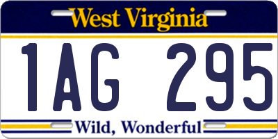 WV license plate 1AG295