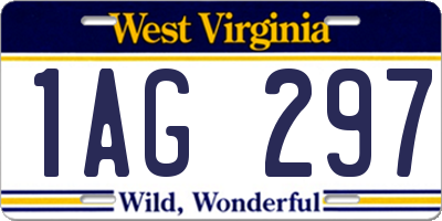 WV license plate 1AG297