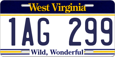 WV license plate 1AG299