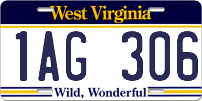 WV license plate 1AG306