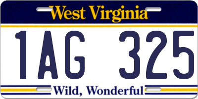 WV license plate 1AG325