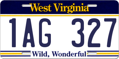 WV license plate 1AG327