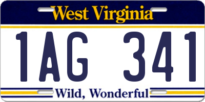 WV license plate 1AG341