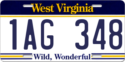 WV license plate 1AG348