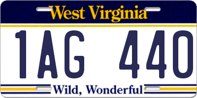 WV license plate 1AG440