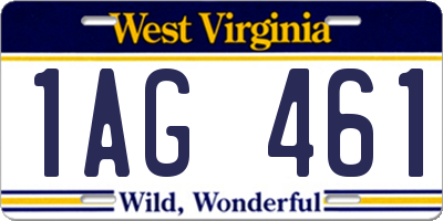 WV license plate 1AG461