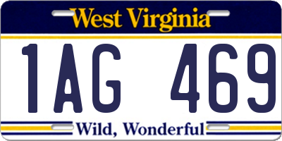 WV license plate 1AG469