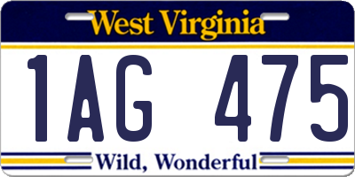 WV license plate 1AG475