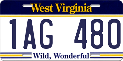 WV license plate 1AG480