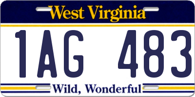 WV license plate 1AG483