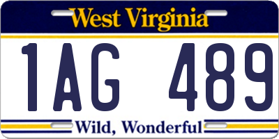 WV license plate 1AG489