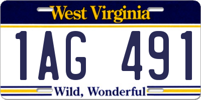 WV license plate 1AG491