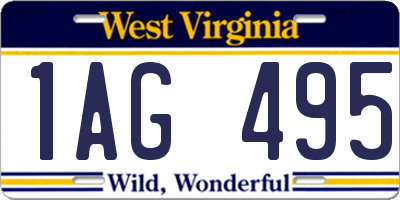 WV license plate 1AG495