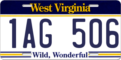 WV license plate 1AG506