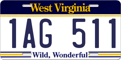 WV license plate 1AG511