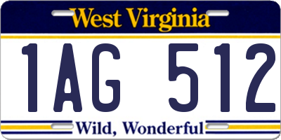 WV license plate 1AG512