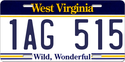 WV license plate 1AG515