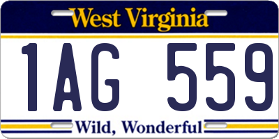 WV license plate 1AG559