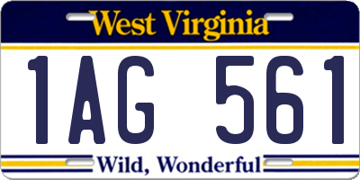 WV license plate 1AG561