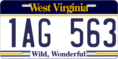 WV license plate 1AG563