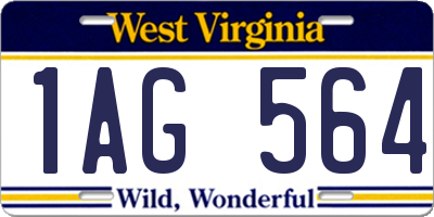 WV license plate 1AG564