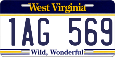 WV license plate 1AG569