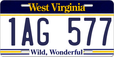 WV license plate 1AG577