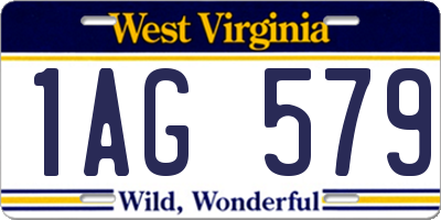 WV license plate 1AG579