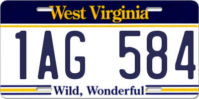 WV license plate 1AG584