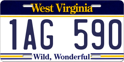 WV license plate 1AG590