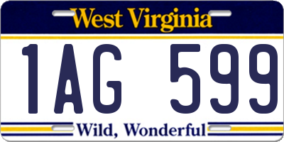 WV license plate 1AG599