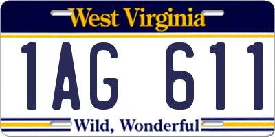 WV license plate 1AG611