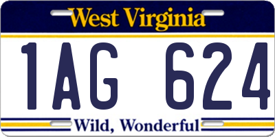 WV license plate 1AG624