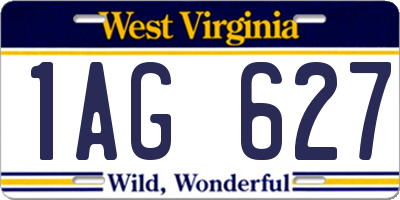 WV license plate 1AG627