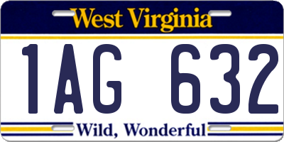 WV license plate 1AG632