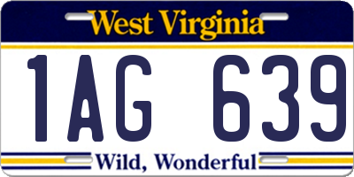 WV license plate 1AG639