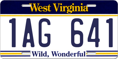 WV license plate 1AG641