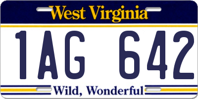 WV license plate 1AG642