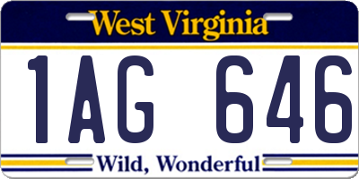 WV license plate 1AG646