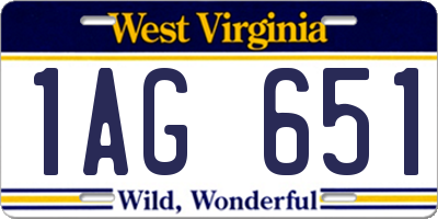 WV license plate 1AG651