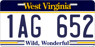 WV license plate 1AG652