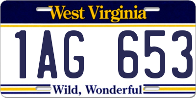 WV license plate 1AG653