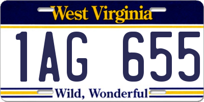 WV license plate 1AG655