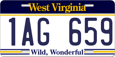 WV license plate 1AG659