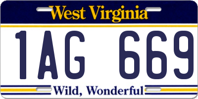 WV license plate 1AG669