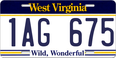 WV license plate 1AG675