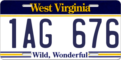 WV license plate 1AG676